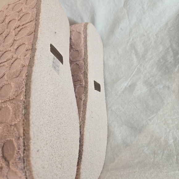 Coach Women's 9B Noelle Pink Platform Sandals In Signature Terry Cloth New - Picture 6 of 6
